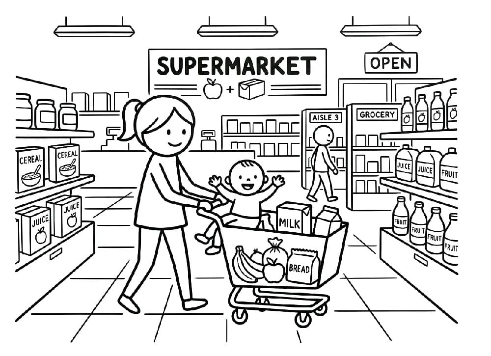 Mẹ Và Bé Ở Siêu Thị