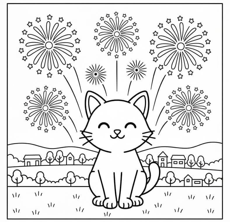 Mèo Với Pháo Hoa