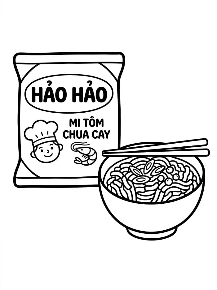 Tranh Tô Màu Mì Tôm Chua Cay Hảo Hảo