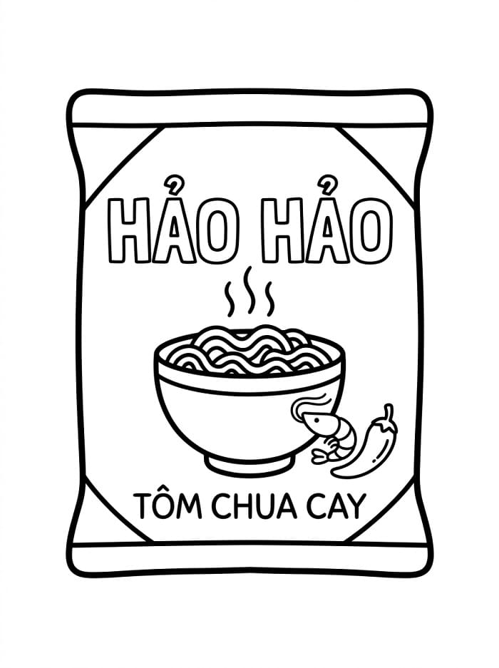 Tranh Tô Màu Mì Tôm Hảo Hảo Chua Cay