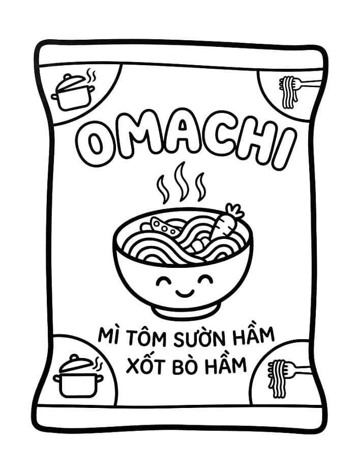 Tranh Tô Màu Mì Tôm Omachi Ăn Liền
