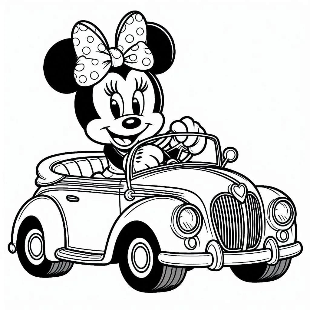 Minnie Dễ Thương Lái Ô Tô