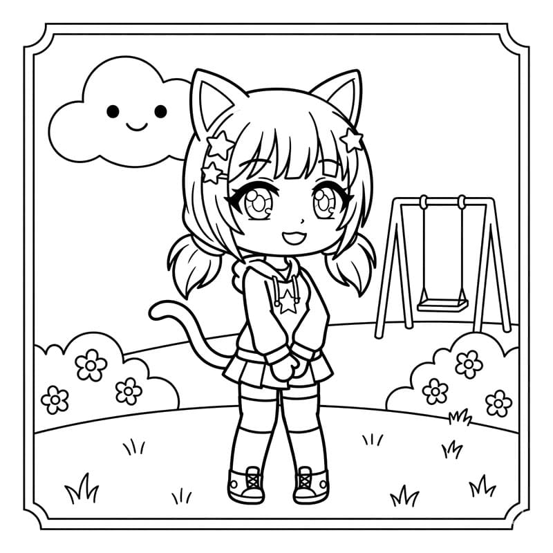 Neko Airi Bên Xích Đu