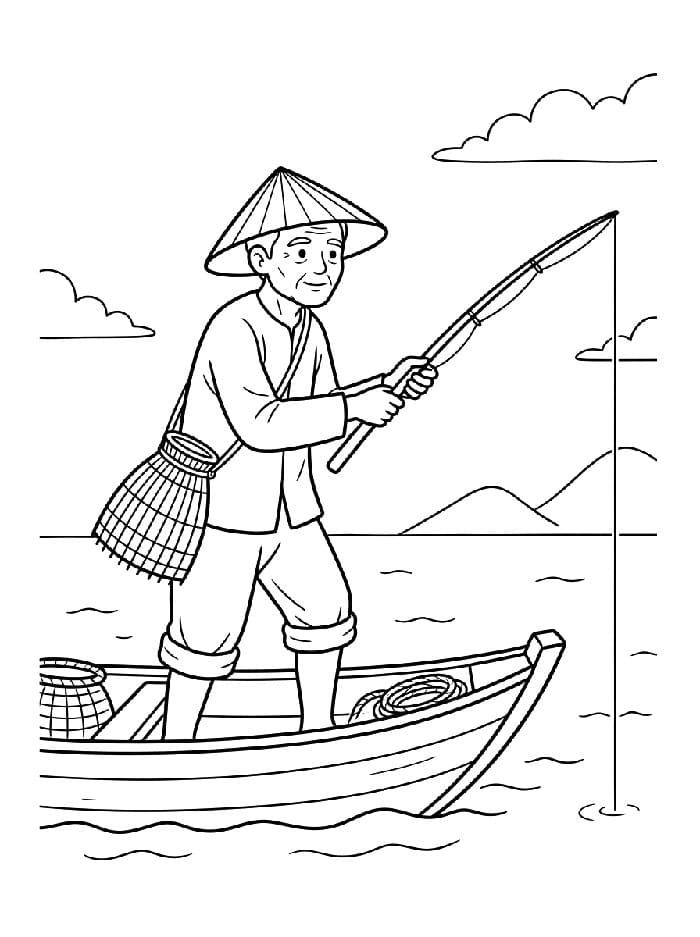 Ngư Dân Cầm Cần Câu