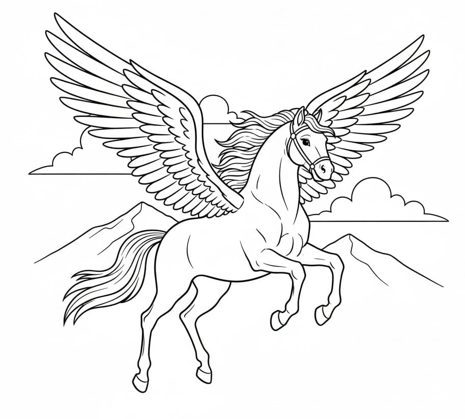 Ngựa Pegasus Đang Bay