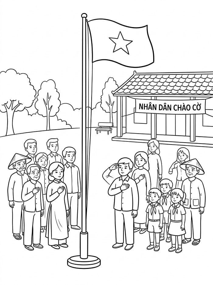Nhân Dân Đang Chào Cờ