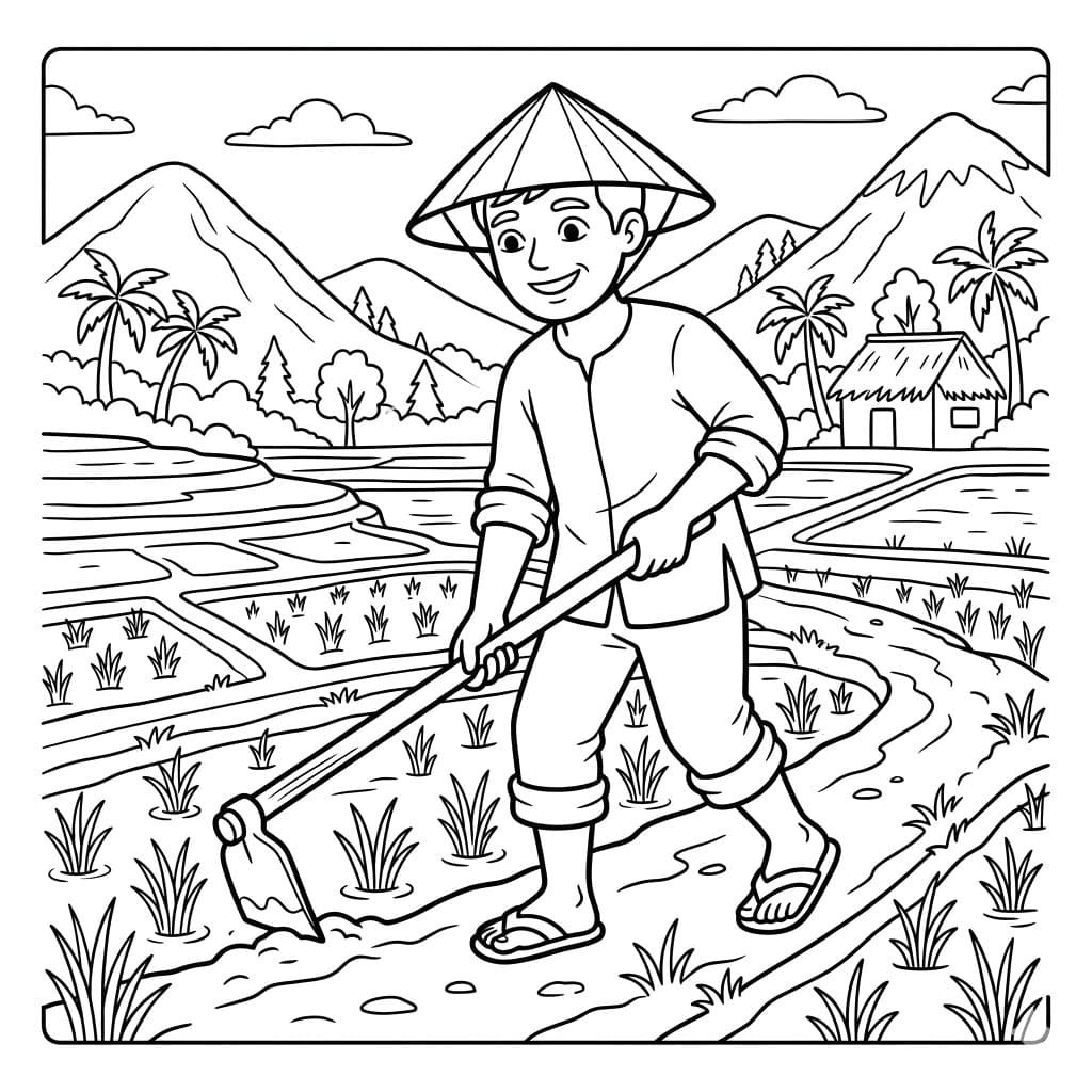 Nông Dân Chăm Sóc Ruộng