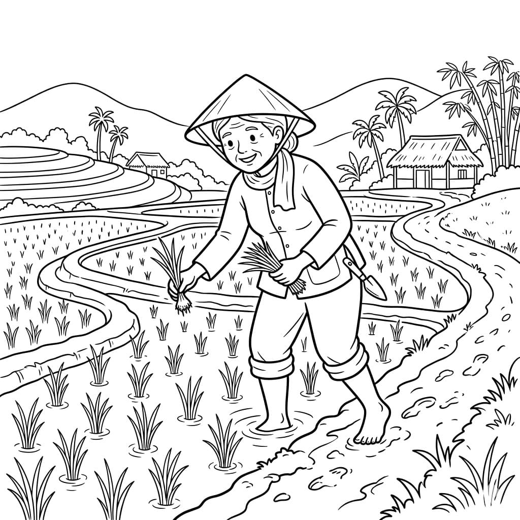 Nông Dân Trên Ruộng Bậc Thang