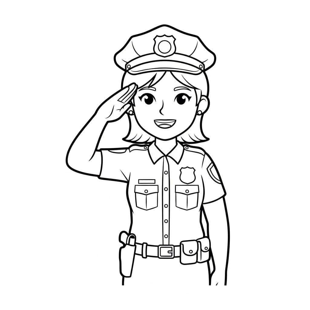 Nữ Cảnh Sát Chào Lễ