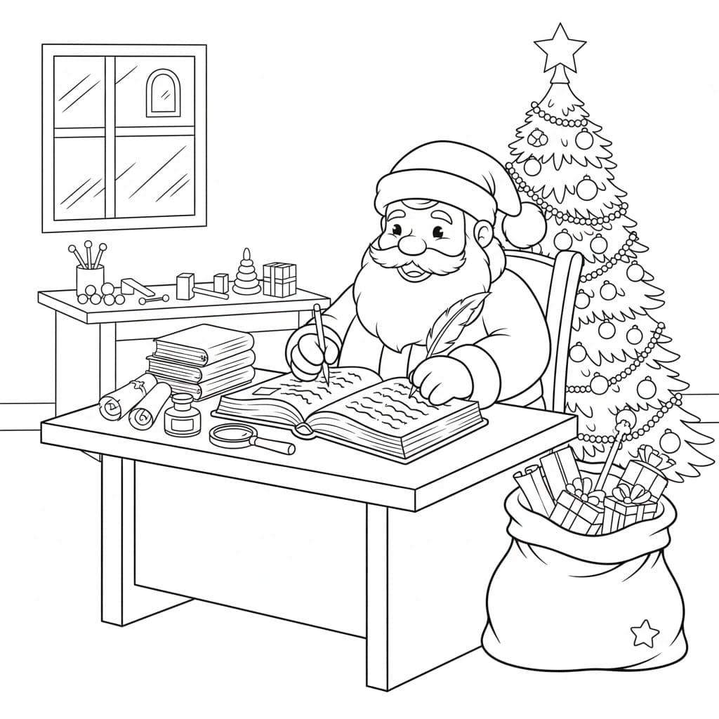 Ông Già Noel Đang Viết Sách