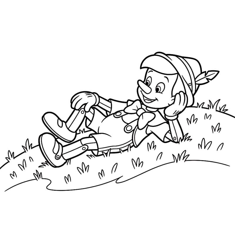 Pinocchio Nằm Trên Bãi Cỏ