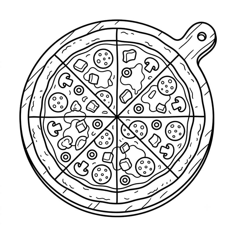 Pizza Trên Khay Gỗ