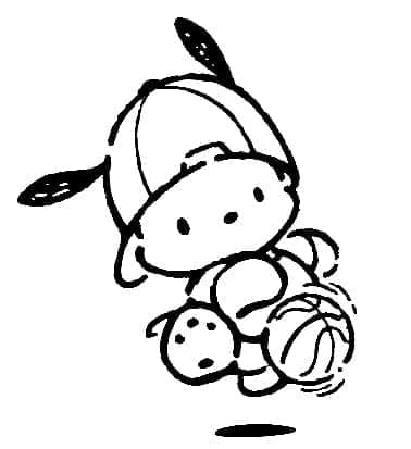 Tô màu Pochacco Chơi Bóng Rổ Pochacco Chơi Bóng Rổ