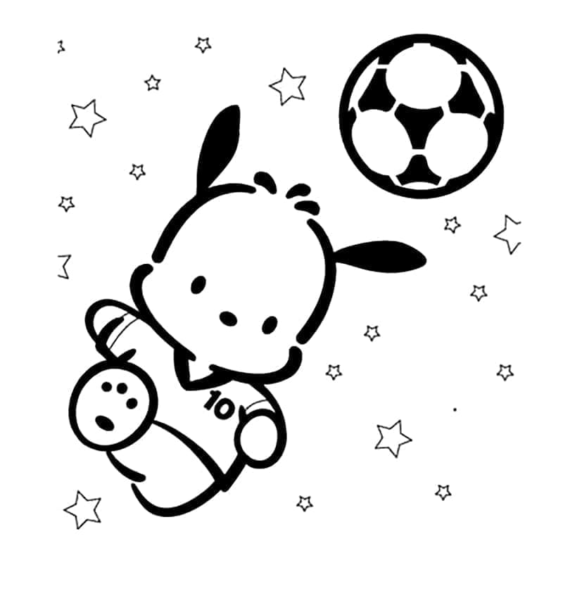 Tô màu Pochacco Đá Bóng Pochacco Đá Bóng