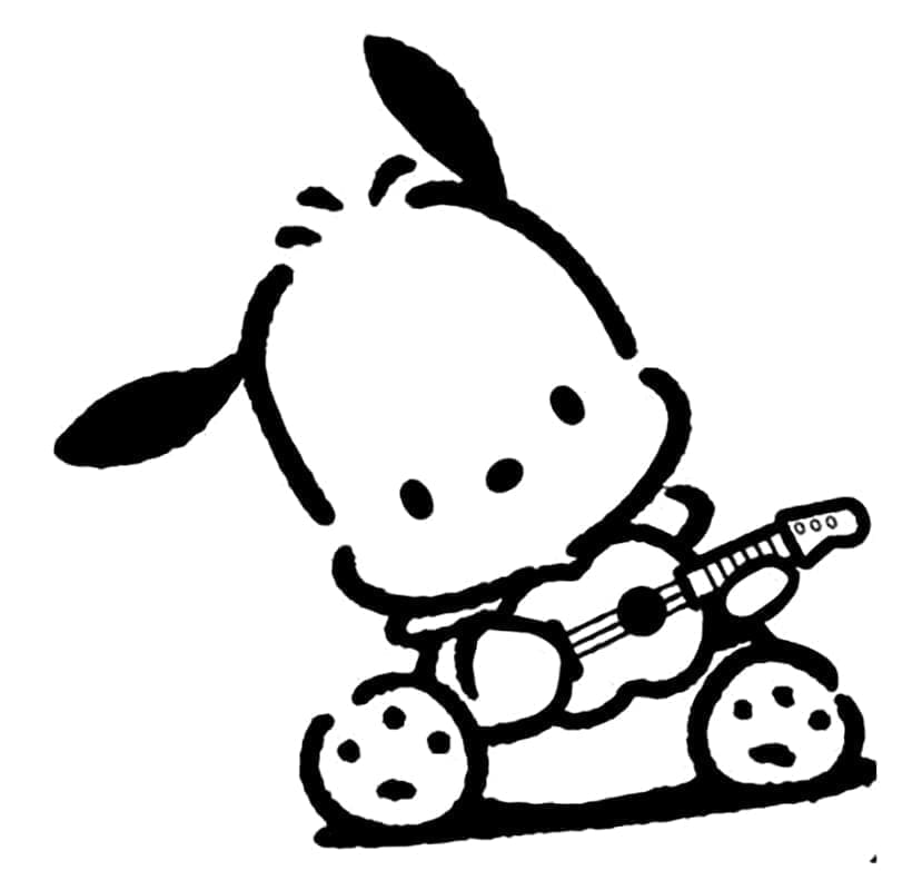Tô màu Pochacco Đánh Đàn Pochacco Đánh Đàn
