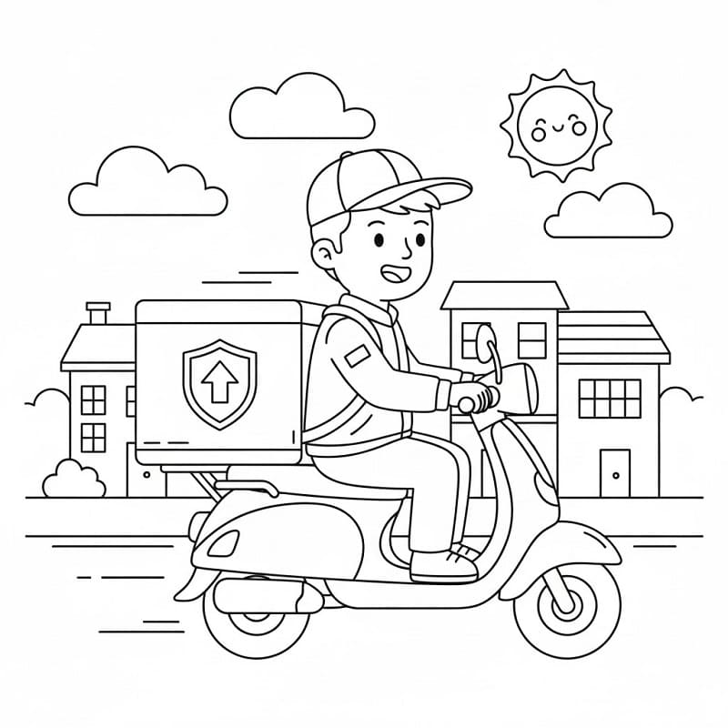 Shipper Đang Đi Giao Hàng