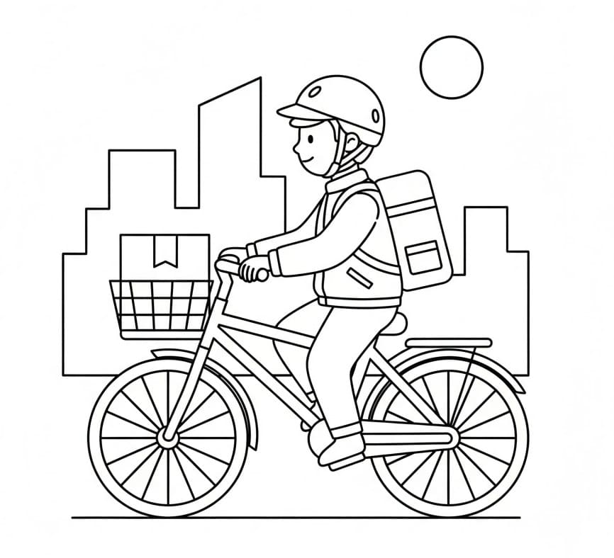 Shipper Đi Xe Đạp Giao Hàng