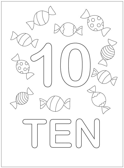 Tô màu Số 10 Và Những Cái Kẹo Số 10 Và Những Cái Kẹo