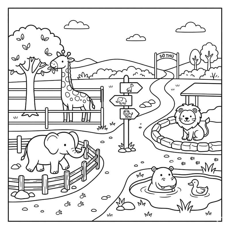 Sở Thú Nhộn Nhịp Với Nhiều Loài Vật