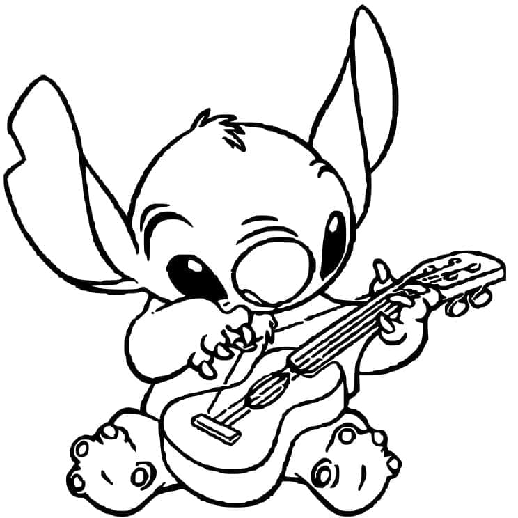 Stitch Chơi Guitar