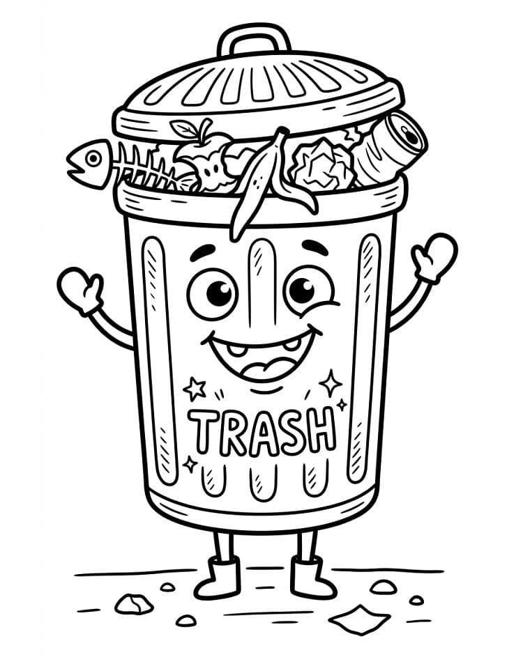 Thùng Rác Hoạt Hình Vui Nhộn