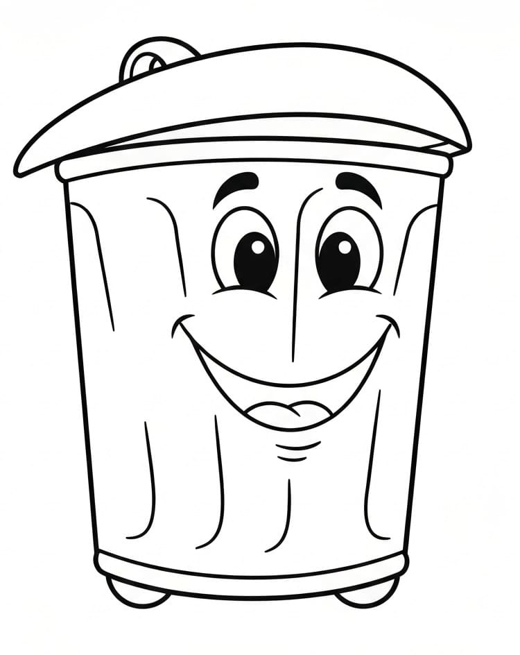 Thùng Rác Hoạt Hình Vui Vẻ