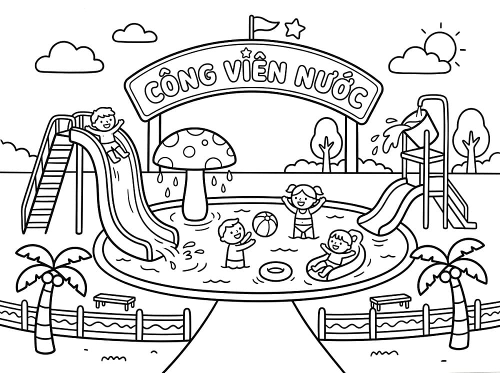 Tô Màu Công Viên Nước