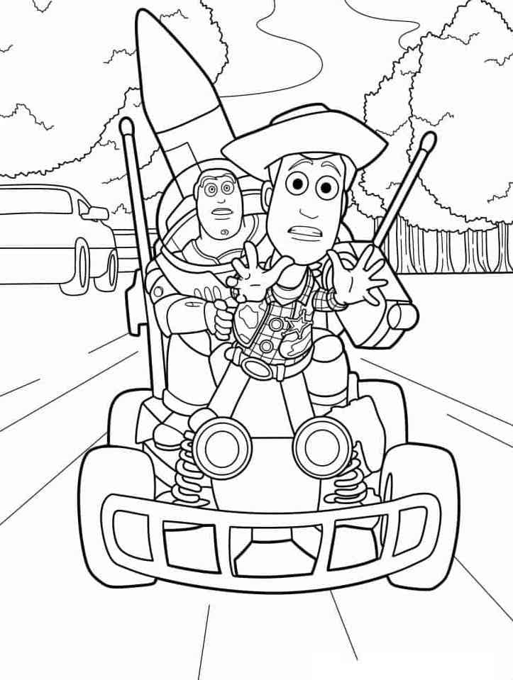 Woody Và Buzz Lightyear Trên Xe