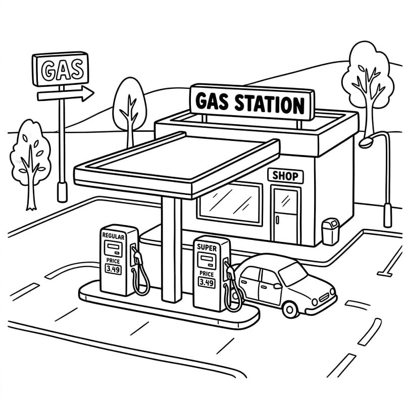 Tô Màu Trạm Xăng