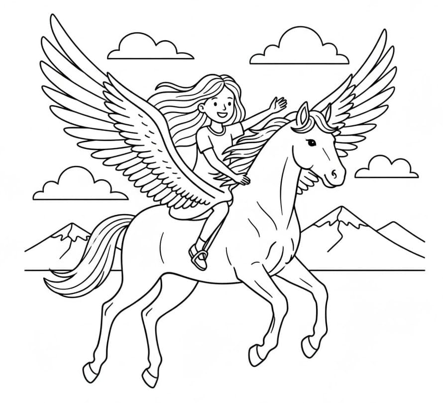Cô Bé Cưỡi Ngựa Pegasus