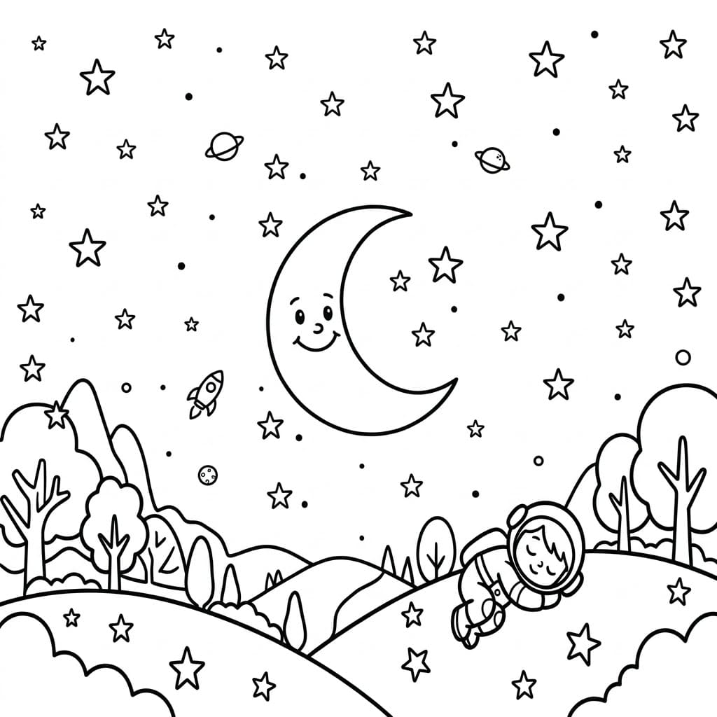 Cảnh Đêm Trăng Sao