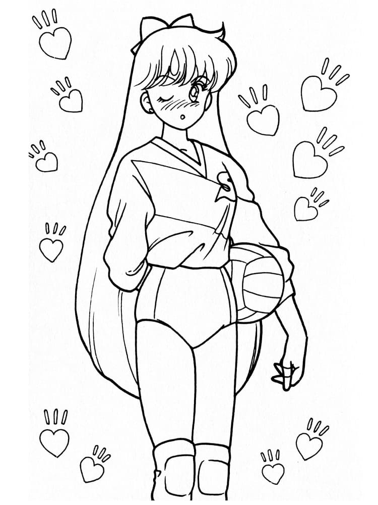 Minako Aino Với Quả Bóng Chuyền