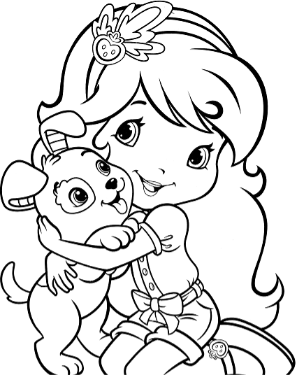 cô bé bánh dâu và chó con