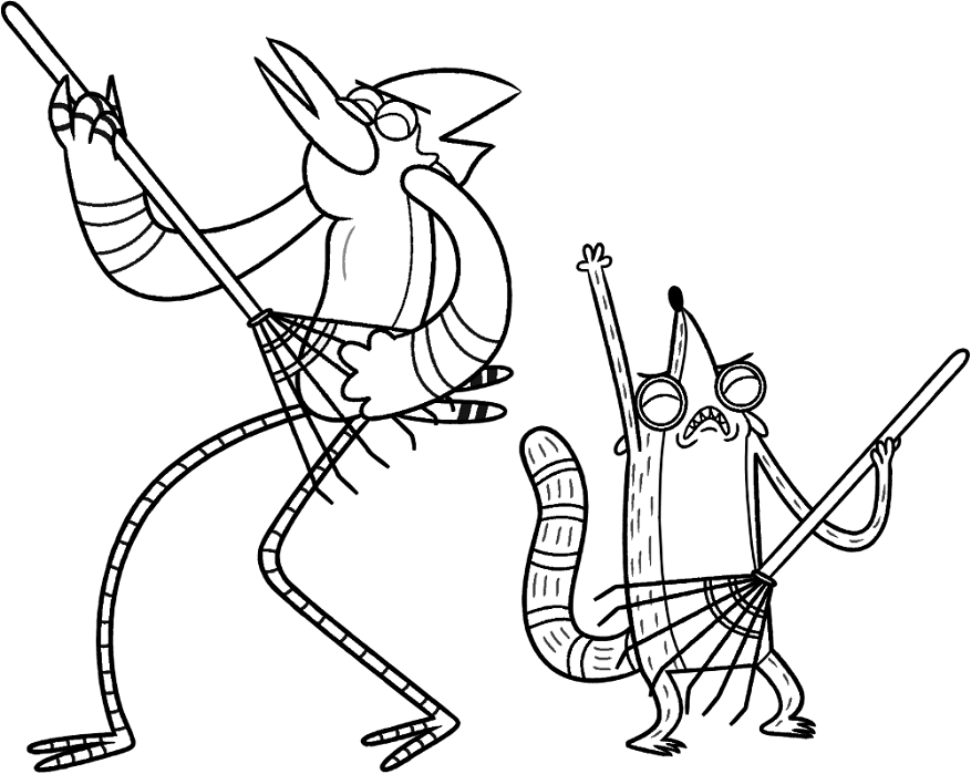 mordecai và rigby đang ca hát