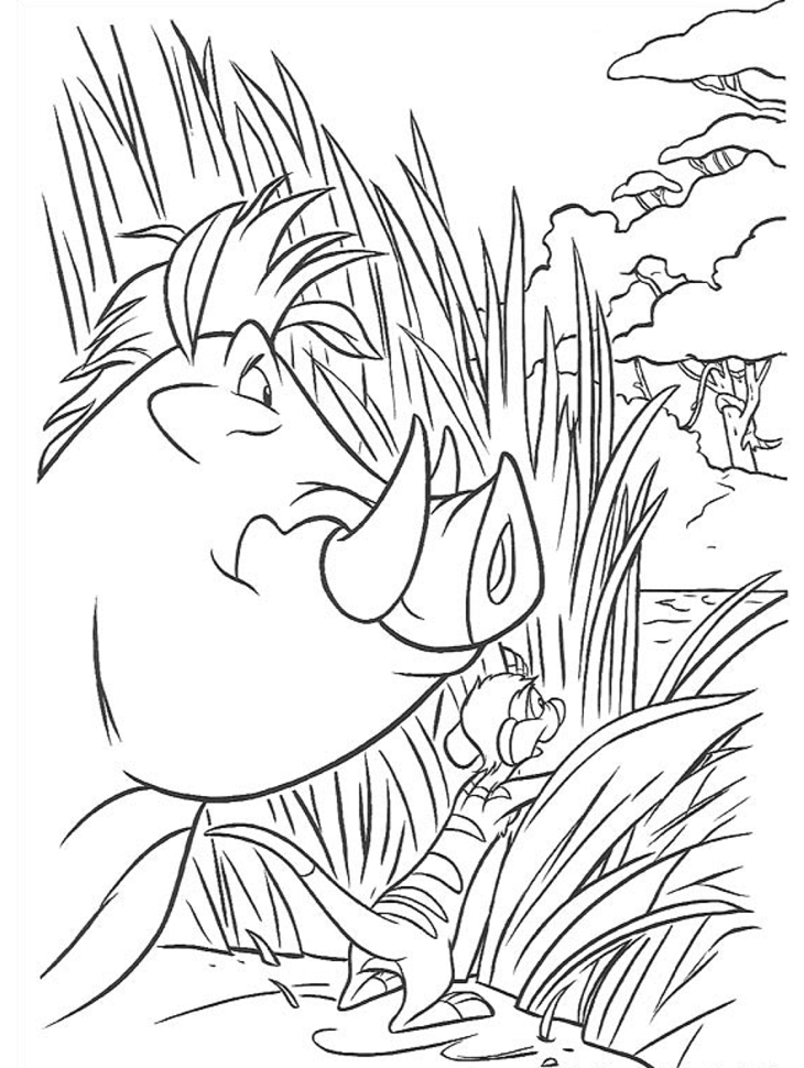 pumbaa và timon trong bụi