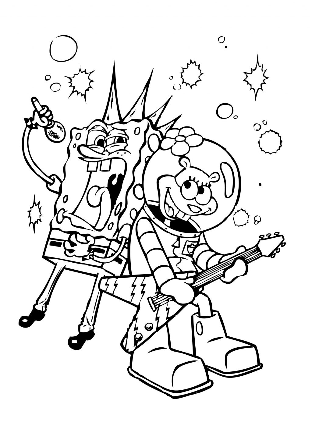 spongebob chơi nhạc rock