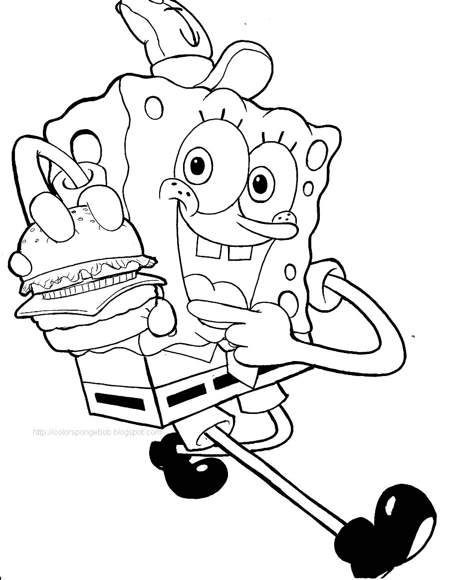 spongebob và bánh kẹp thịt