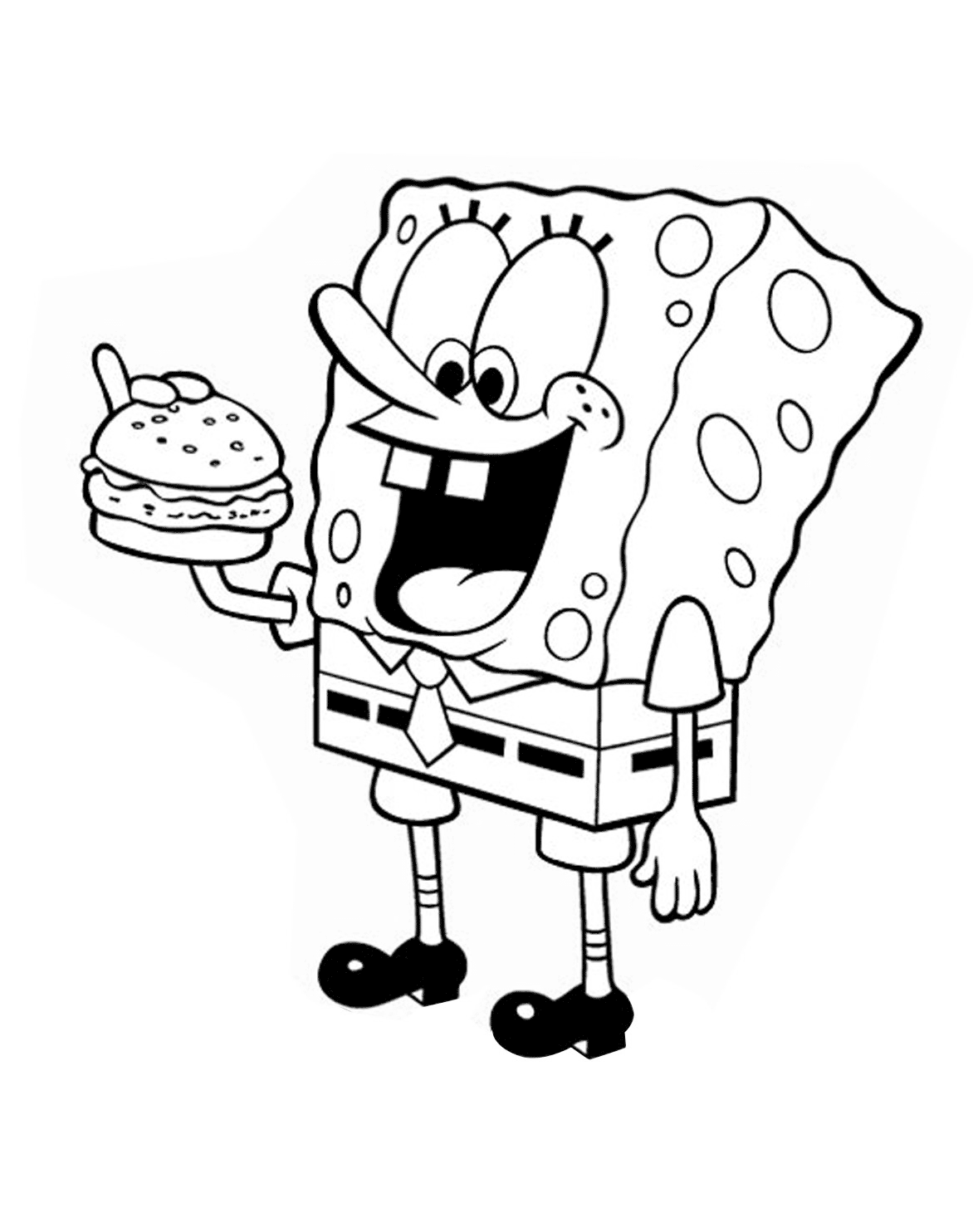 spongebob ăn bánh kẹp