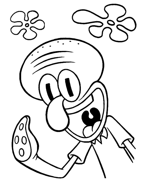 squidward cười vui vẻ