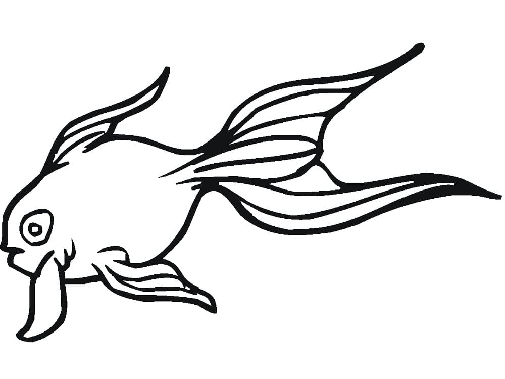 Tô màu Con Cá Vàng Bơi Con Cá Vàng Bơi