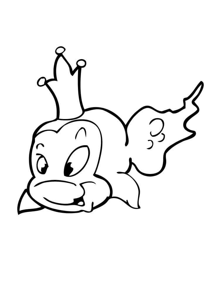 Tô màu Con Cá Vàng Đeo Vương Miện Con Cá Vàng Đeo Vương Miện