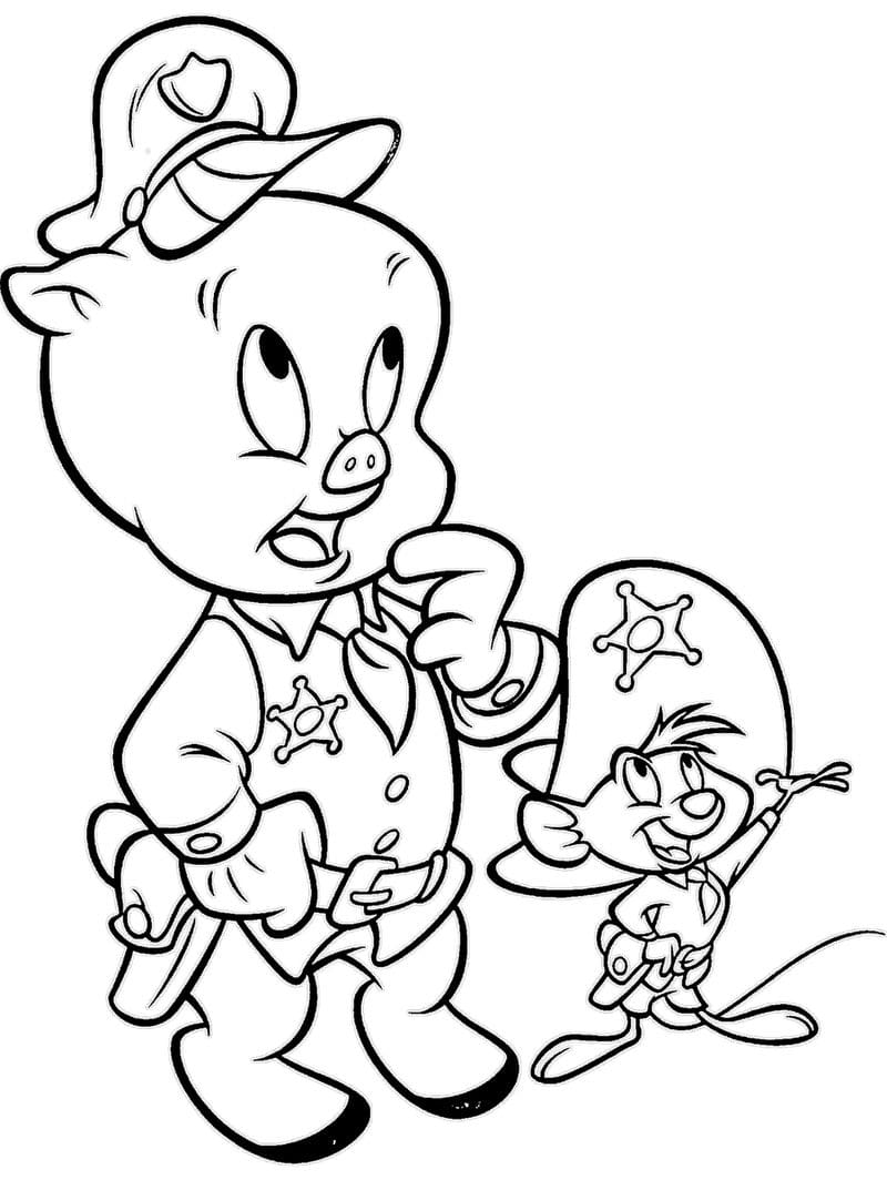 Nhân Vật Heo Porky và Speedy Gonzalez