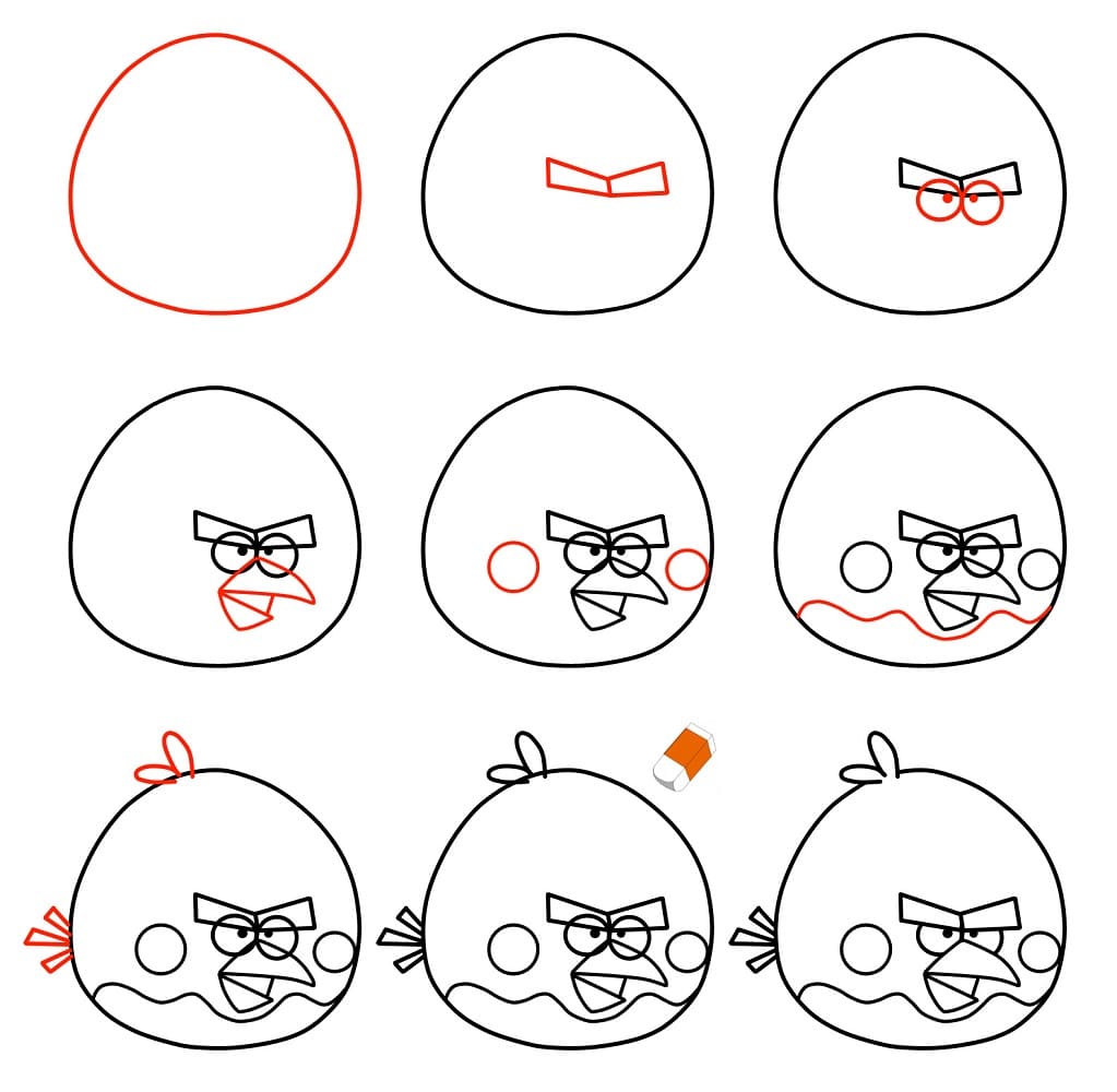 Vẽ Chú Chim Angry Bird Mạnh Mẽ
